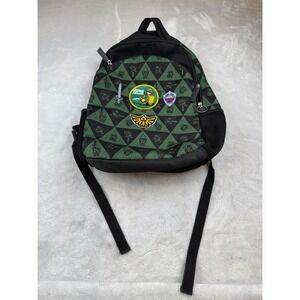 Legend of Zelda Backpack‎ Nintendo Video Game Green Black Patches Kid